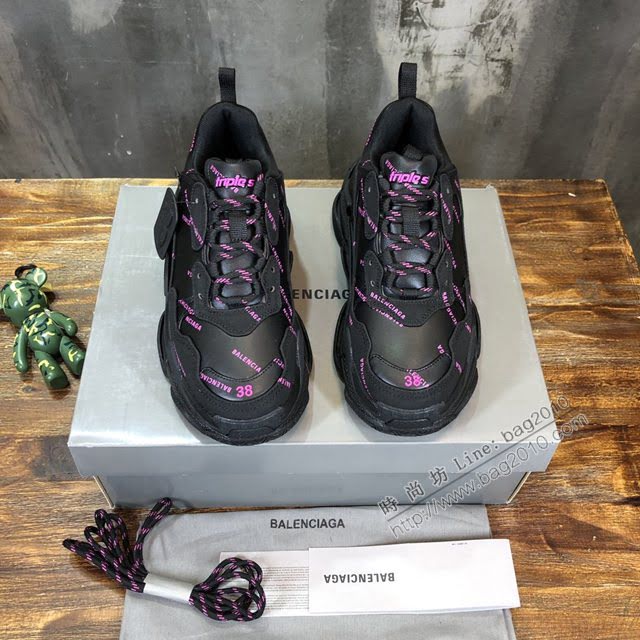Balenciaga經典款男女鞋 巴黎世家頂級版本Triple S透氣3M反光姥爹復古運動鞋 Balenciaga情侶款老爹鞋  hdbl1172